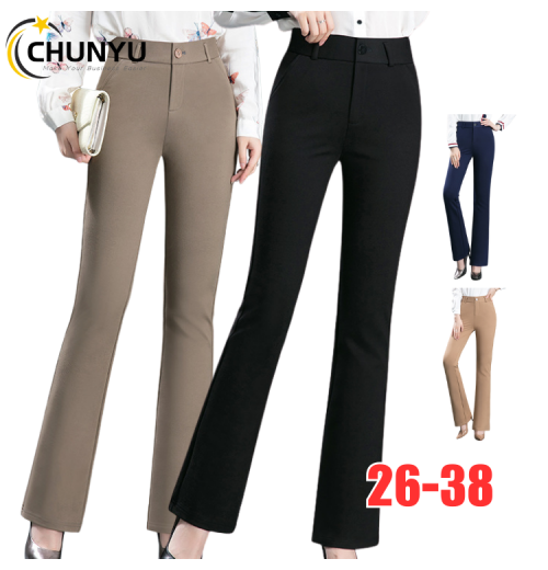 New Fashion Women Office Lady High Waist Straight Trousers Elastic Solid Color Soft Plus Size Formal Long Casual Pants New Fashion Women Office Lady High Waist Straight Trousers Elastic Solid Color Soft Plus Size Formal Long Casual Pants
